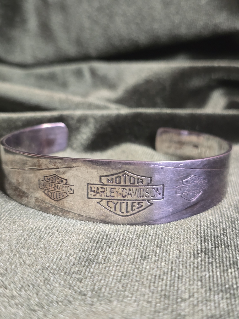 Harley-Davidson Sterling Silver Logo Cuff Bracelet - 925